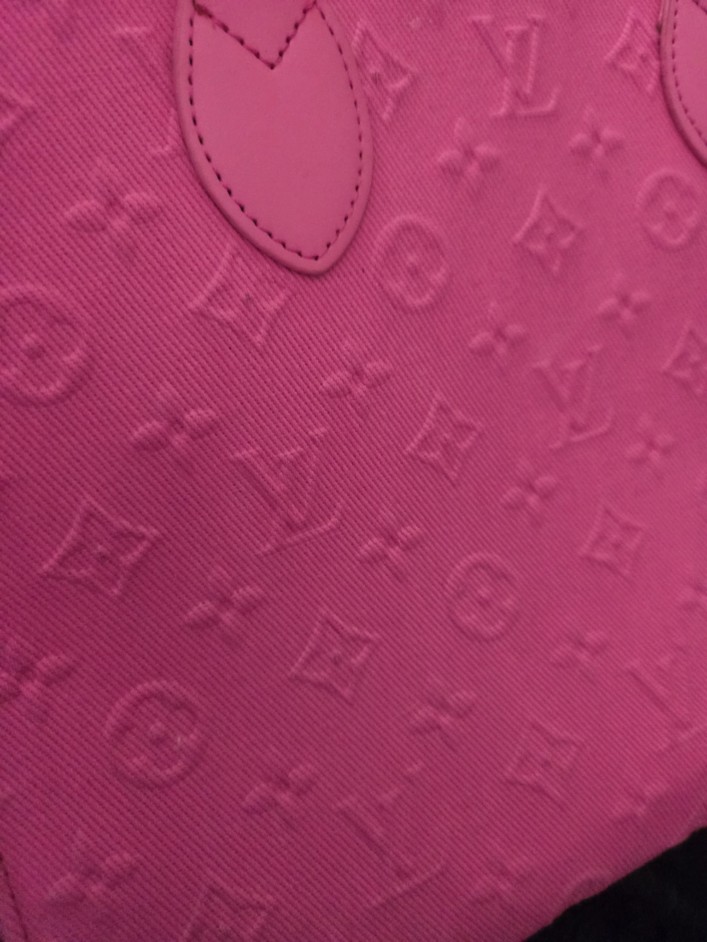 Neon Pink Embossed Tote With 2 Strap Options - Picture 4 of 11